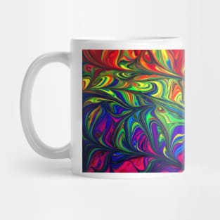 Blue green and red abstract illustration Mug